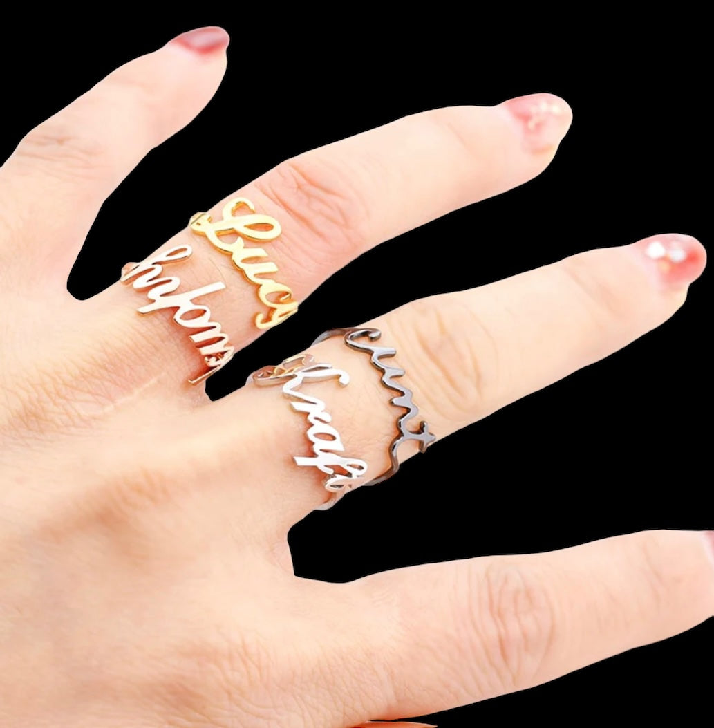 Statement Custom Name Ring Personalized Letters