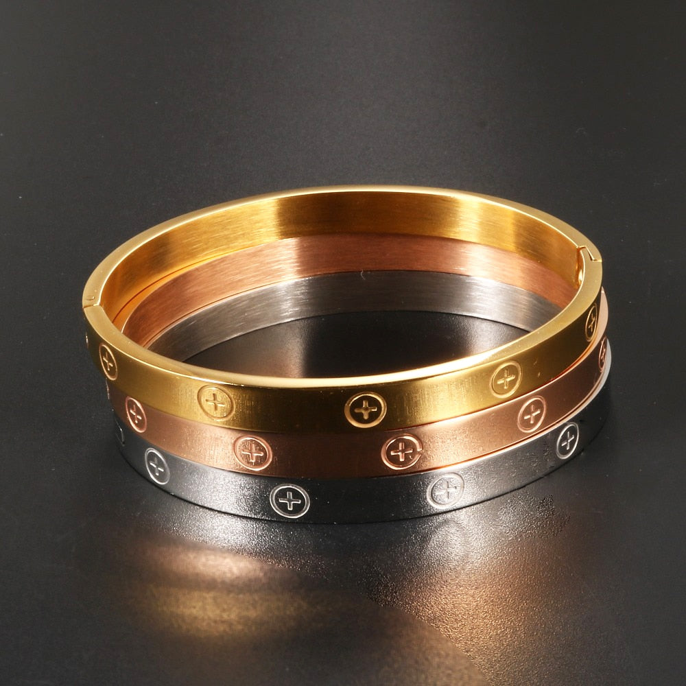 Fashion Luxury Steel Bangles 6 | Luxury Brand Stainless Bangle |