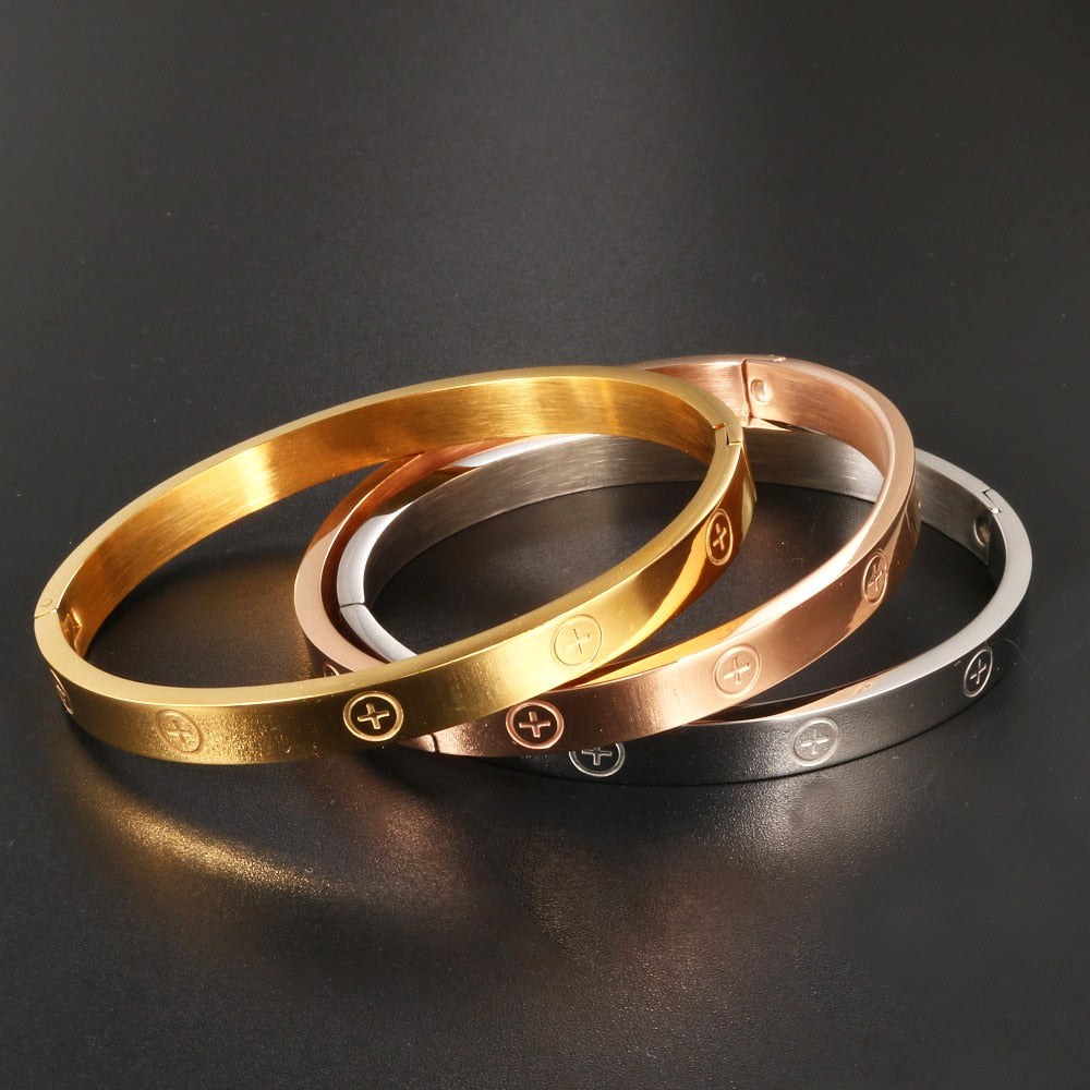 Fashion Luxury Steel Bangles 6 | Luxury Brand Stainless Bangle |
