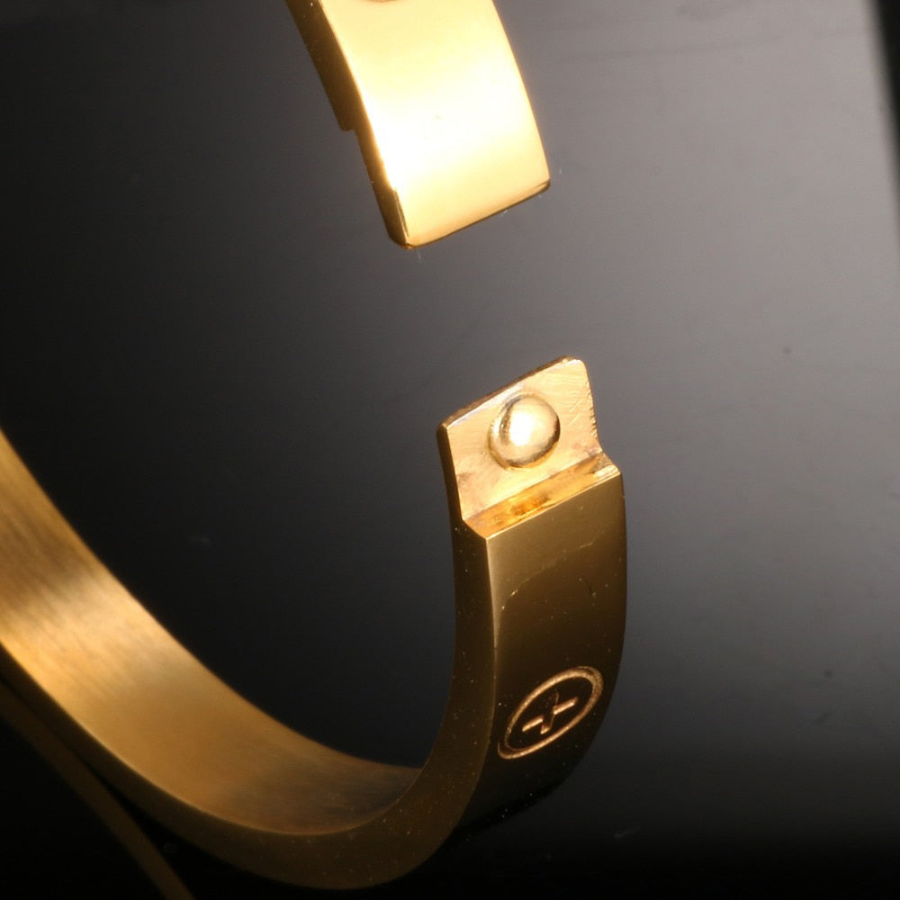 Fashion Luxury Steel Bangles 6 | Luxury Brand Stainless Bangle |