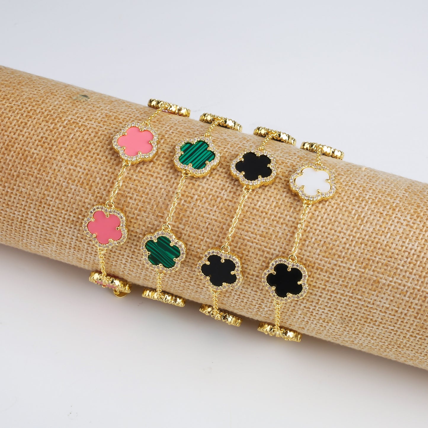 Diamond Inlaid Cute New Design Plant Flower Bracelet, Earring or Necklace