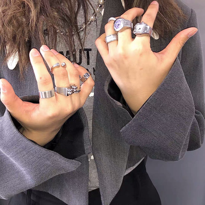 Vintage Punk Elastic Stretchy Quartz Ring