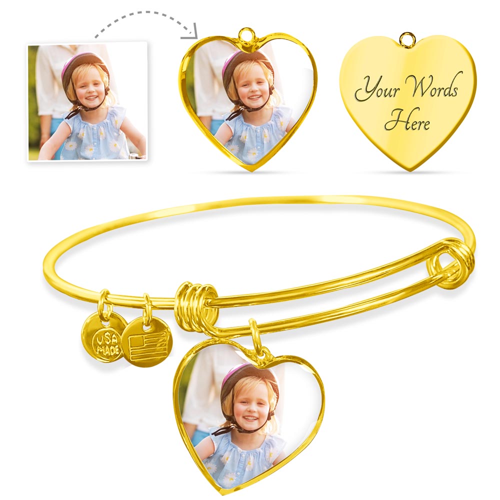 Personalized Heart Photo Bracelet