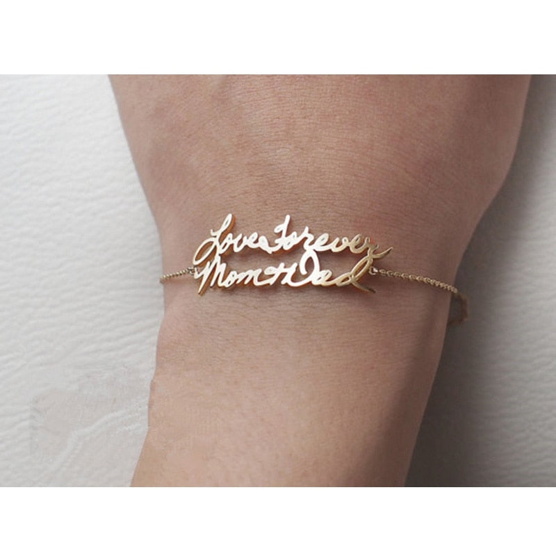 Custom Double Name Bracelet Rose Gold Color