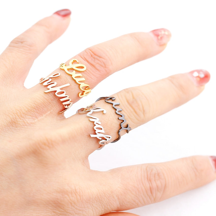 Statement Custom Name Ring Personalized Letters