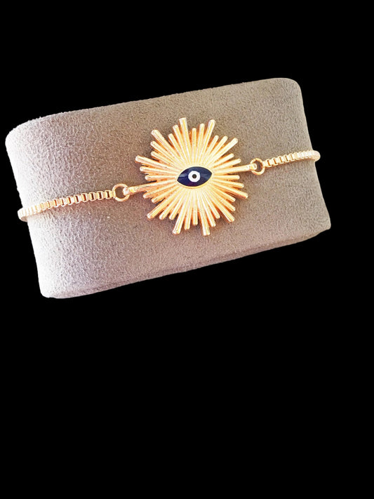 Gold Evil Eye Bracelet, Turkish Evil Eye Jewelry