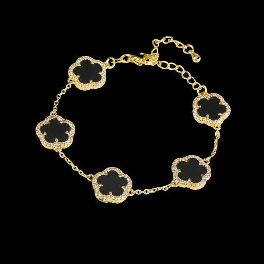 Diamond Inlaid Cute New Design Plant Flower Bracelet, Earring or Necklace
