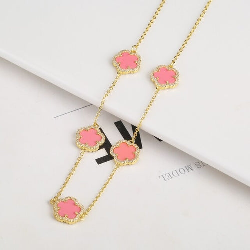 Diamond Inlaid Cute New Design Plant Flower Bracelet, Earring or Necklace