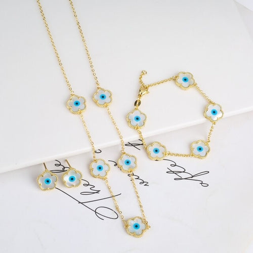 Diamond Inlaid Cute New Design Plant Flower Bracelet, Earring or Necklace