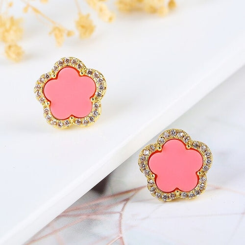 Diamond Inlaid Cute New Design Plant Flower Bracelet, Earring or Necklace