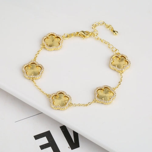 Diamond Inlaid Cute New Design Plant Flower Bracelet, Earring or Necklace