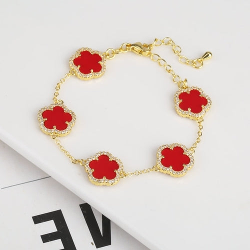 Diamond Inlaid Cute New Design Plant Flower Bracelet, Earring or Necklace