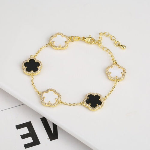 Diamond Inlaid Cute New Design Plant Flower Bracelet, Earring or Necklace