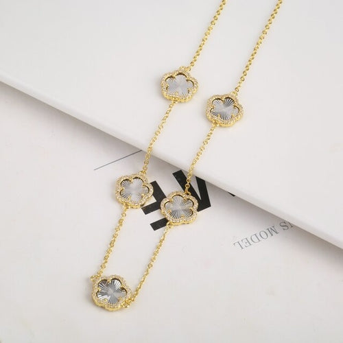 Diamond Inlaid Cute New Design Plant Flower Bracelet, Earring or Necklace