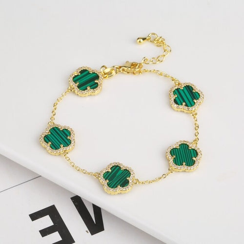 Diamond Inlaid Cute New Design Plant Flower Bracelet, Earring or Necklace