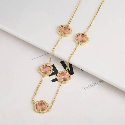 Diamond Inlaid Cute New Design Plant Flower Bracelet, Earring or Necklace
