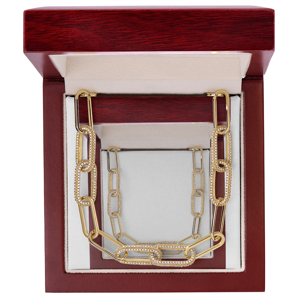 CZ Paperclip Chain Necklace