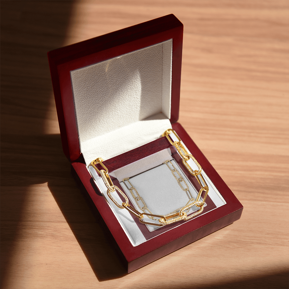 CZ Paperclip Chain Necklace