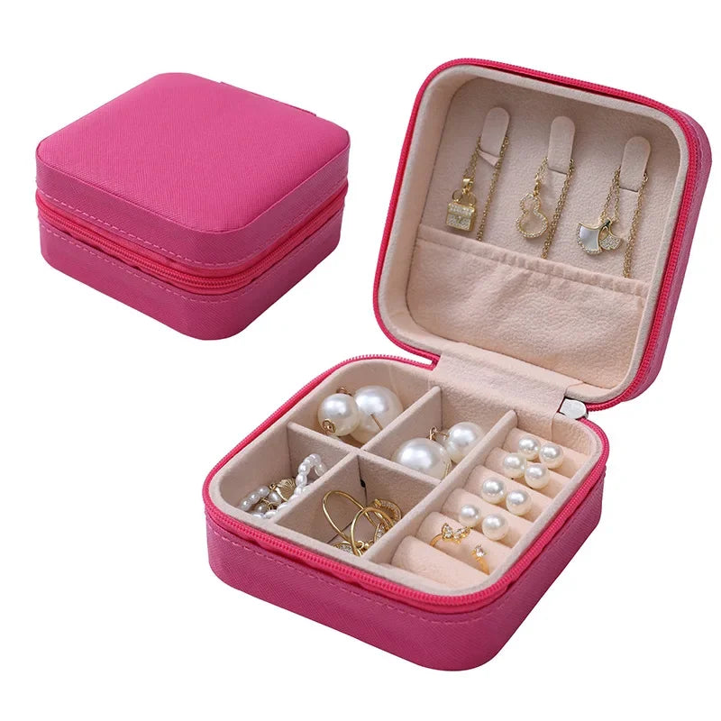 Square Mini Ring Box Portable Stud Earrings Jewelry Storage Multifunctional Storage Box Jewelry Organizer 쥬얼리박스